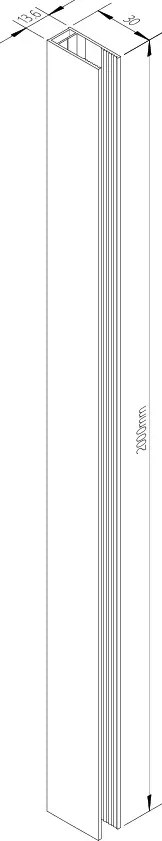 Erga Paris, profilsín zuhanyparavánokhoz 8mm üvegvastagsággal, hossz 200cm, króm, ERG-V02-PARIS-PROFILE-CR