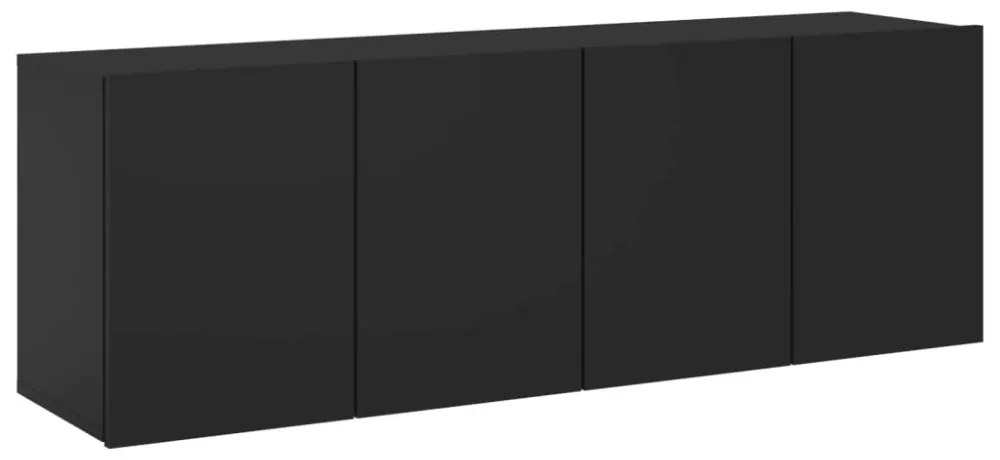2 db fekete falra szerelhető TV-szekrény 60 x 30 x 41 cm