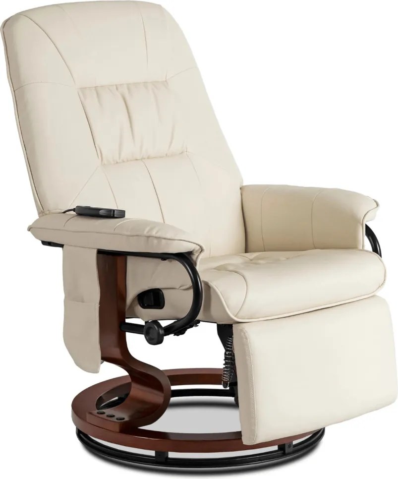 Forgó masszázsfotel fűtéssel bézs műbőr – WEST