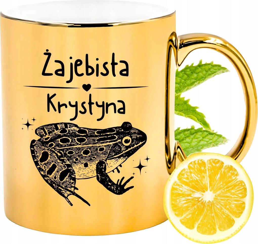 Prémium Arany Csillogó Bögre Krisztina Ajándék Nyomtatott Fotóval