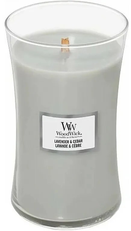 WoodWick Illatos gyertya nagy váza Lavender &amp;Cedar, 609 g