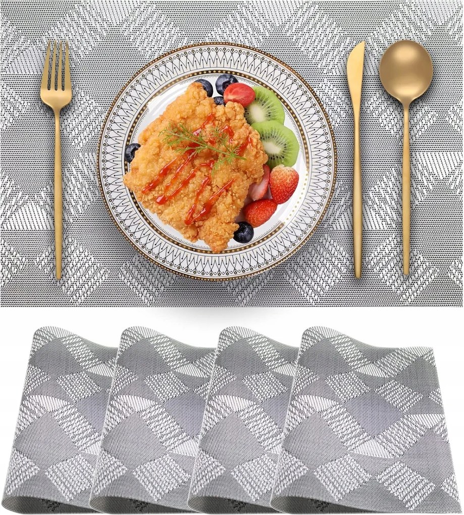 Blibalasskr Vízálló Asztali Alátét Szürke 45x30 cm 8 db