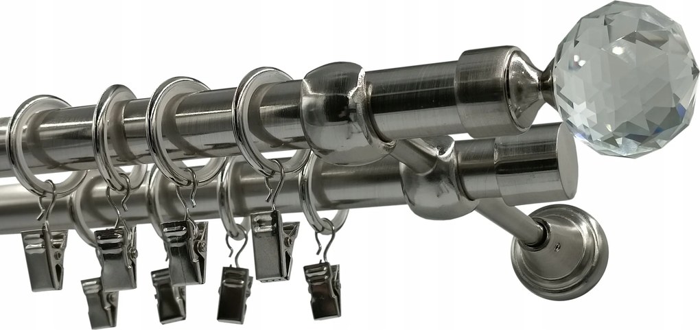 Fém Függönykarnis 19+19mm MIX Nikkel Végek 360cm galvanizált