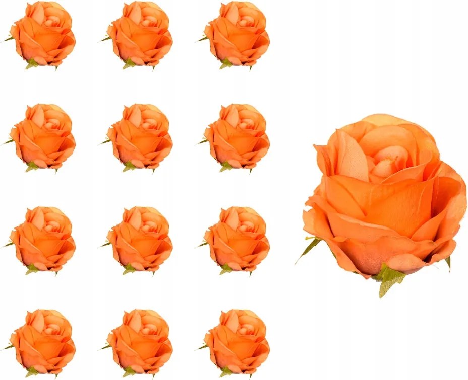 Vivaldi rózsa fej narancssárga 12 db-os művirág szett