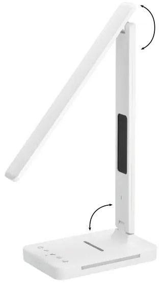 LED Dimmelhető lámpa vezeték nélküli QI töltéssel, kijelzővel és USB porttal LED/7W/230V 3000-6000K