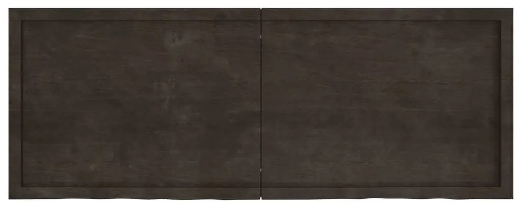 sötétbarna kezelt tömör tölgyfa fali polc 160 x 60 x (2-4) cm