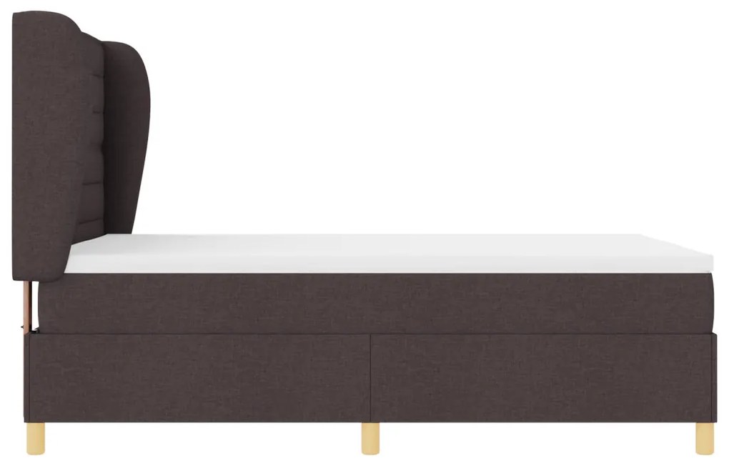 Boxspring Ágy Mattal Sötétbarna 140x200 cm Szövet