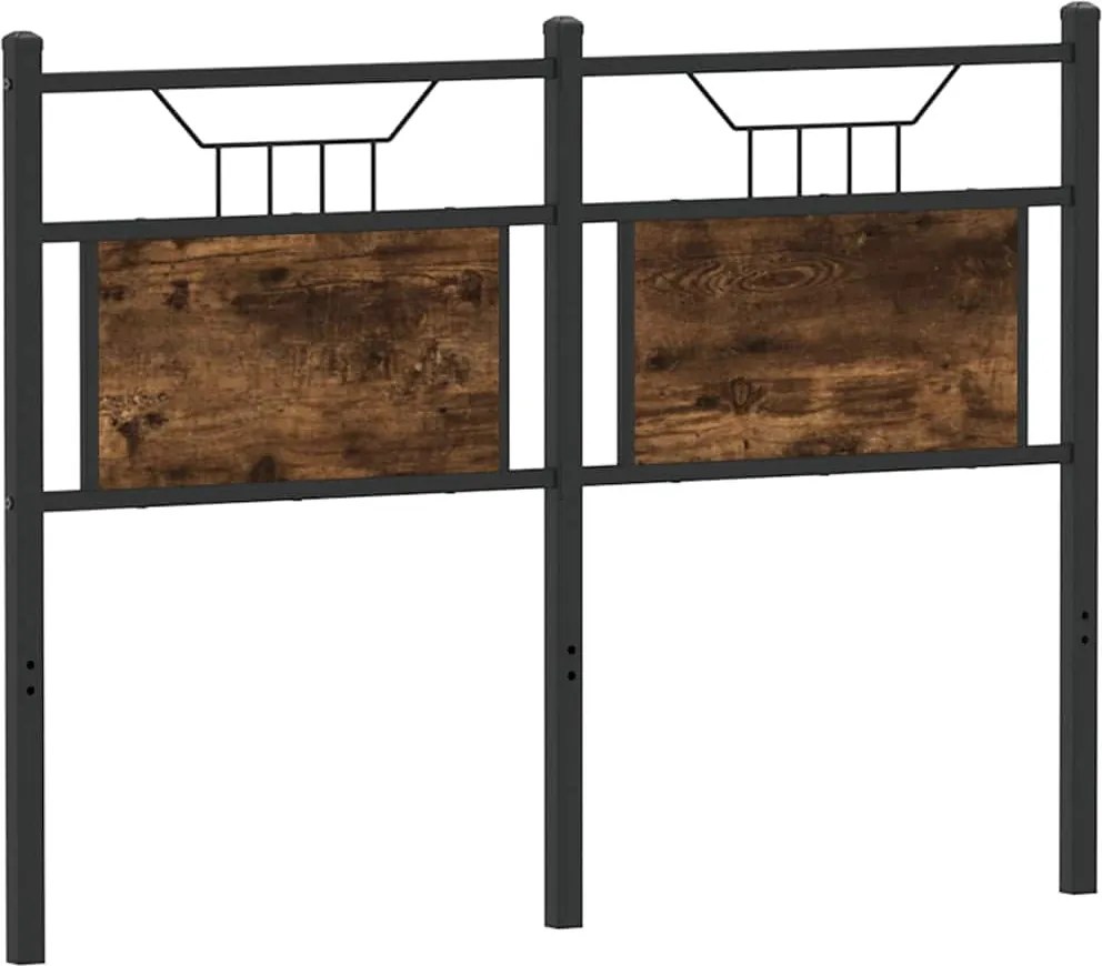 vidaXL füstös tölgy színű szerelt fa és acél csere fejtámla 120 cm