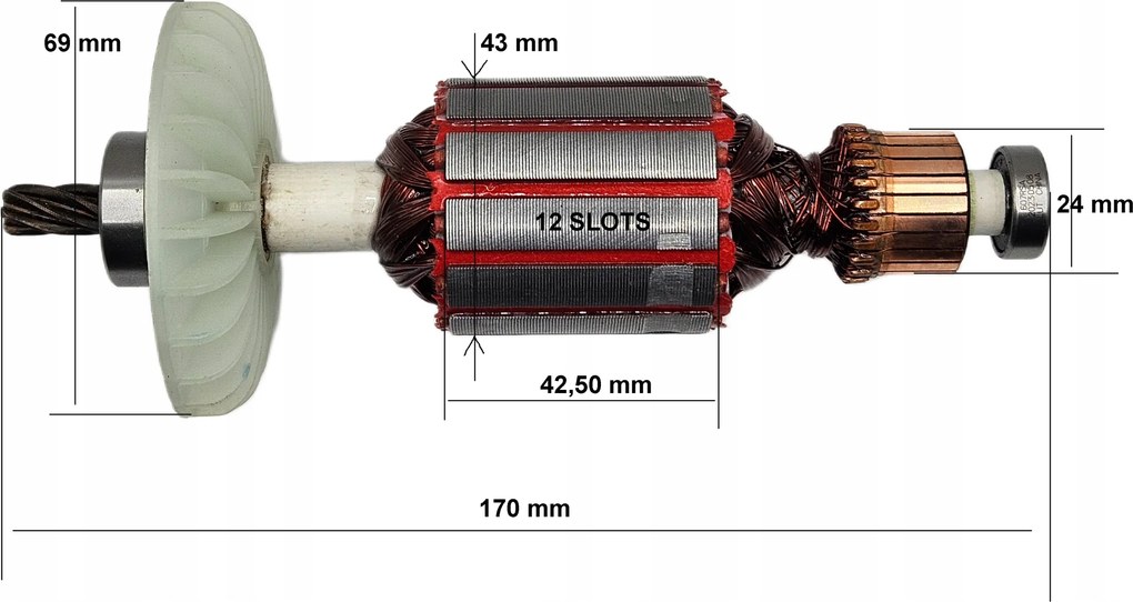 Motor rotor – süllyesztett körfűrész Parkside Ptss 1200 D2 – rotor