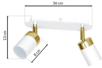 JOKER 2xGU10/25W/230V spotlámpa fehér/arany