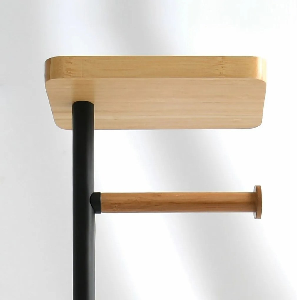 MSV WC papír tartó kefével és tartóval Teiki 20 x 30 x 67 cm, fekete