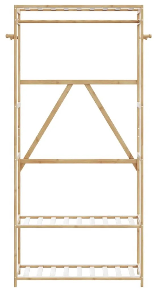 bambusz ruhaállvány polcokkal 80x40x175 cm