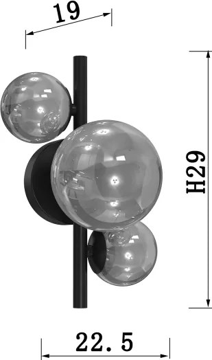 ONLI - Fali lámpa PALOMA 3xG9/10W/230V fekete/füstös