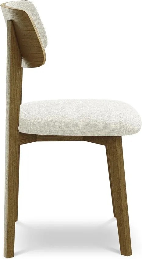 Krémszínű tömörfa étkezőszék Niu – Makamii