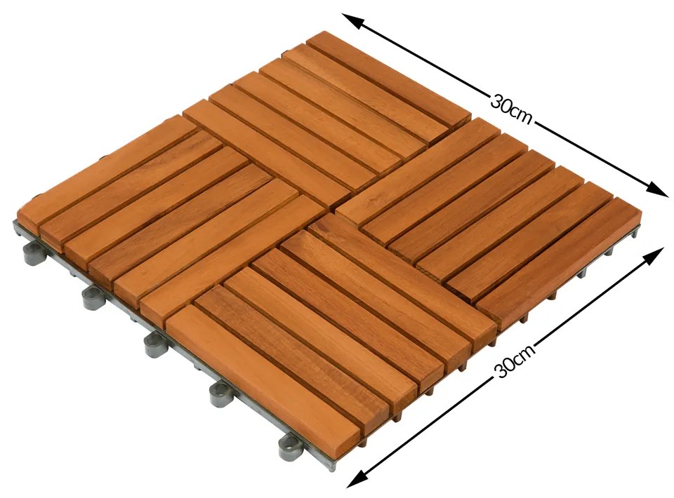 Casaria® Fa csempe Quatro mozaik - 11 darabos készlet, 30x30cm