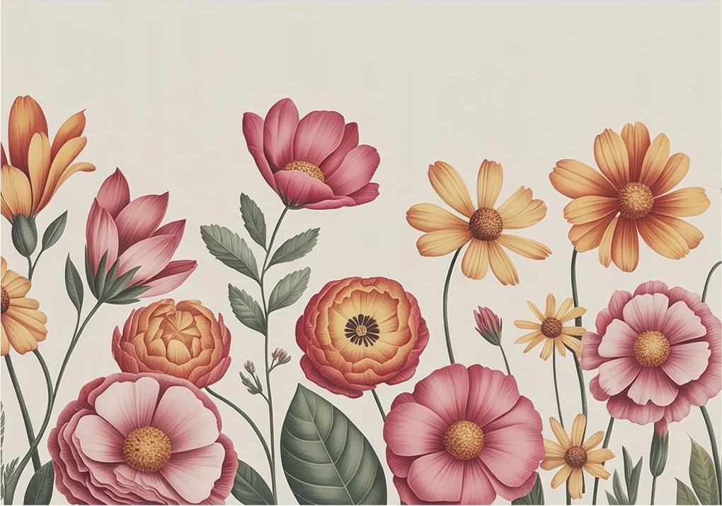 Fotótapéta Flizelina Dekoratív az irodába Virágos kompozíció 208x146 Ragasztó