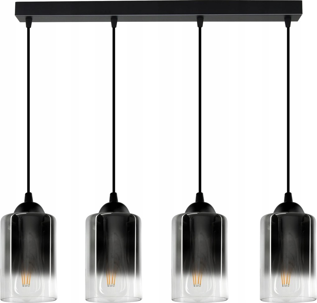 Függő lámpa Négy cső grafit átlátszó
