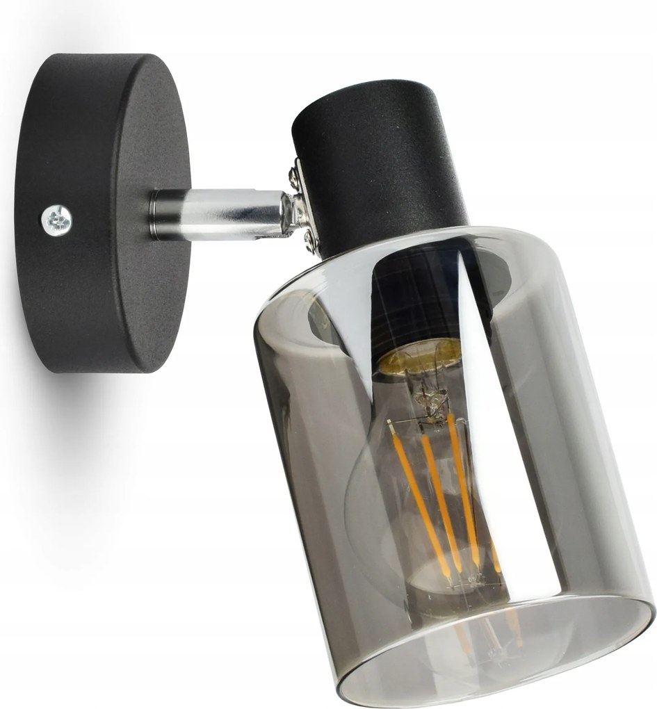 Fali Lámpa Fali Reflektor Fekete Üveg Glass Tube 535-K1 Led E27