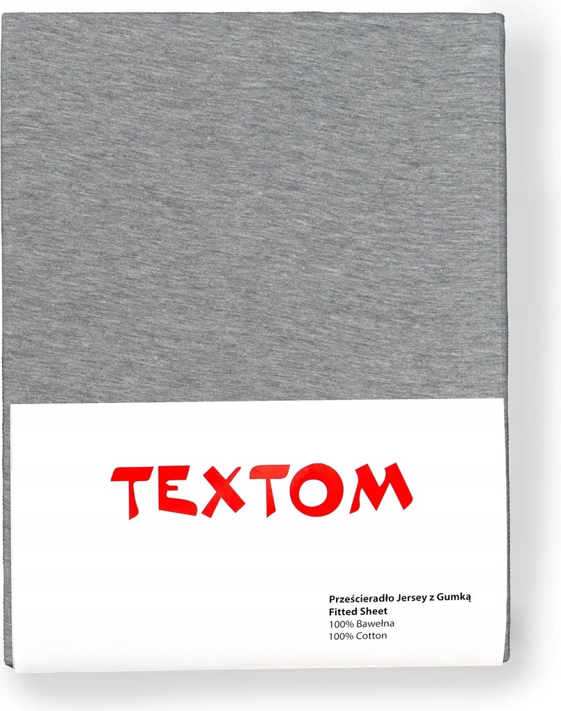 Lepedő 160x200+30cm Gumival Jersey 100% Pamut Nagy Hajtókával Szürke