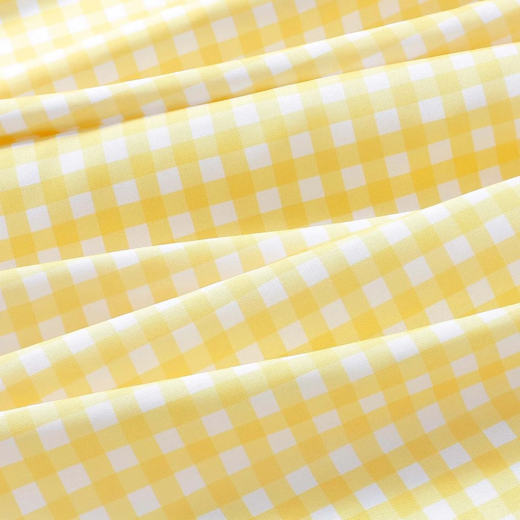 Goldea ovális teflonos terítő - sárga kockás 140 x 280 cm