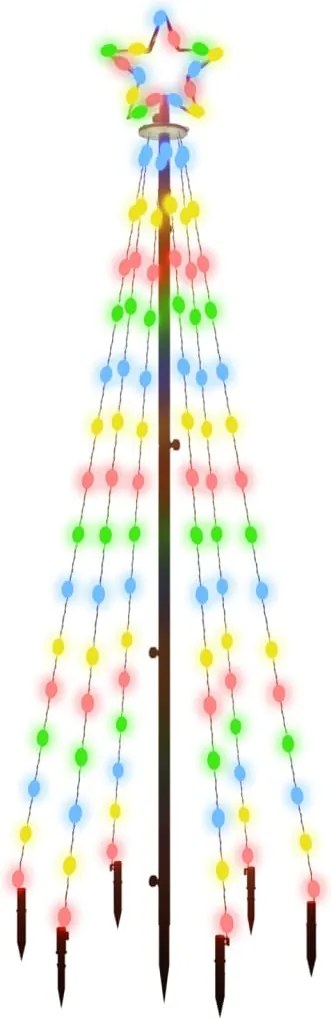 vidaXL színes fényű karácsonyfa tüskével 108 LED-del 180 cm