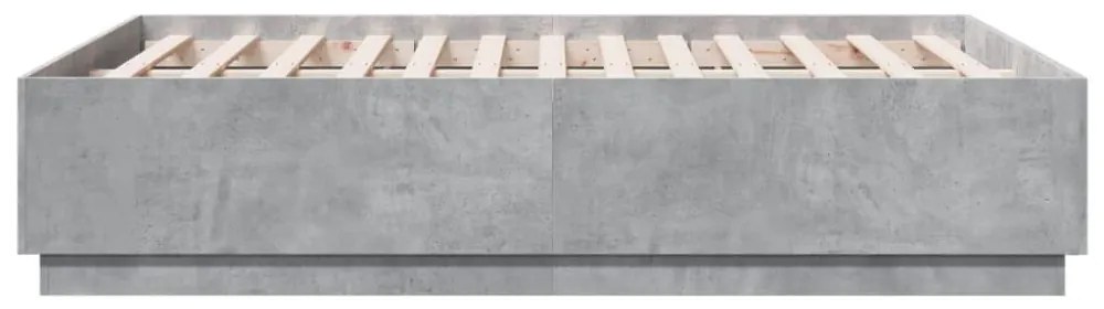 betonszürke szerelt fa ágykeret 140x190 cm