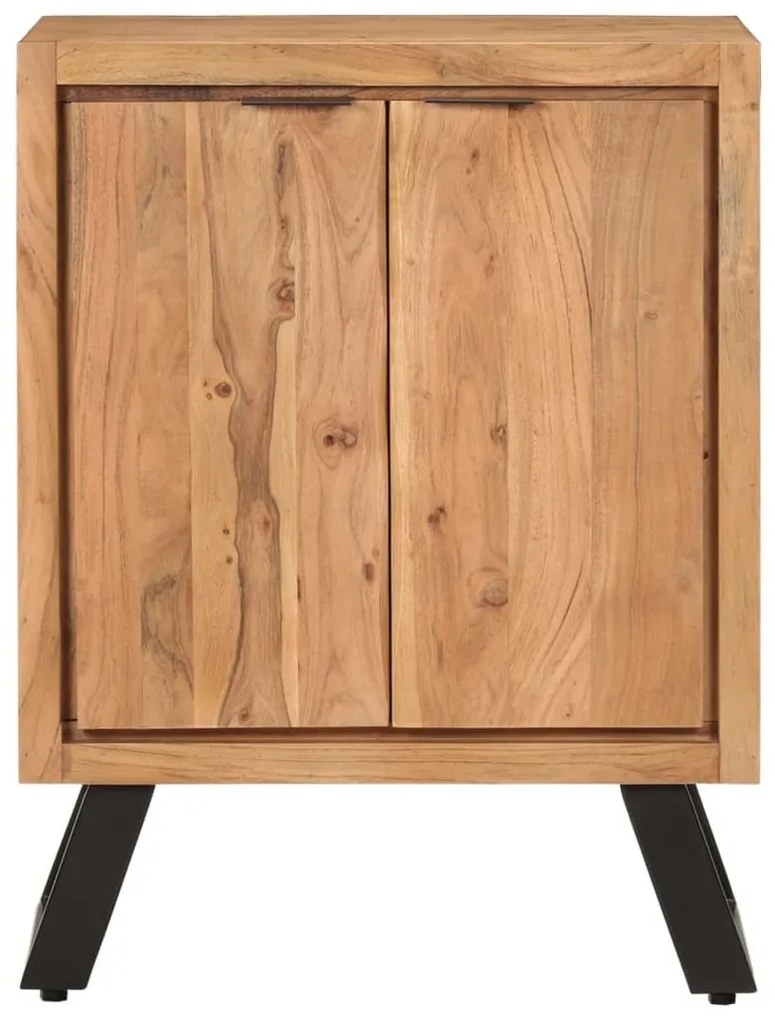 tömör 2 ajtós tömör akácfa tálalószekrény 55x36x72 cm
