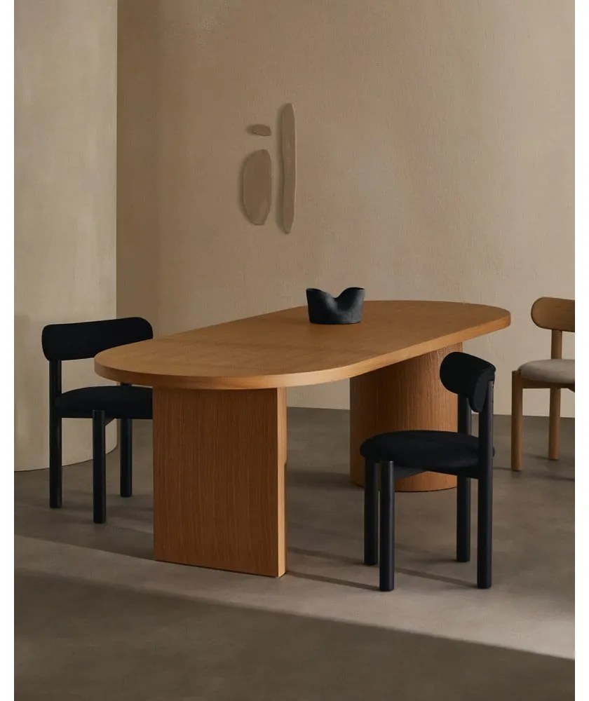 Étkezőasztal tölgyfa dekorral 100x240 cm Nealy – Kave Home