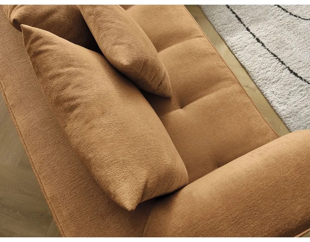 Mustársárga zsenília sarokkanapé (bal oldali-L alakú) Whesley – Bobochic Paris