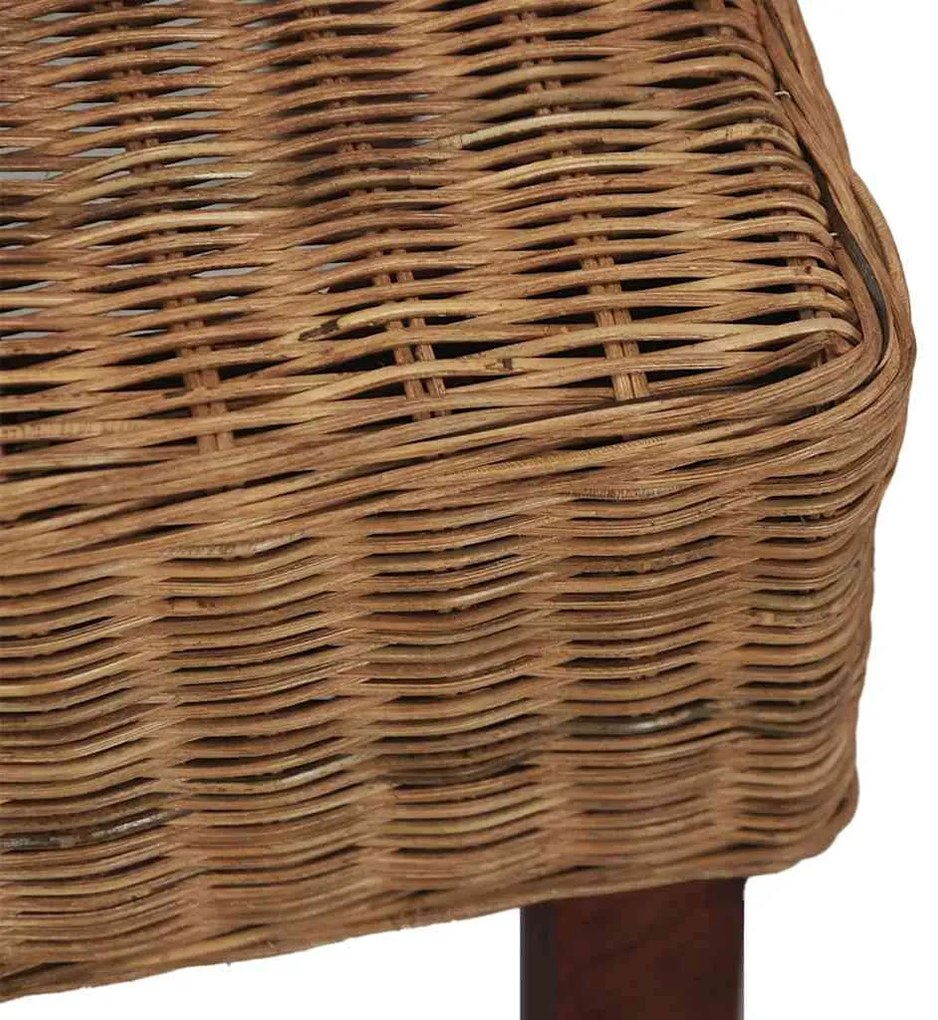 2 db barna természetes rattan étkezőszék