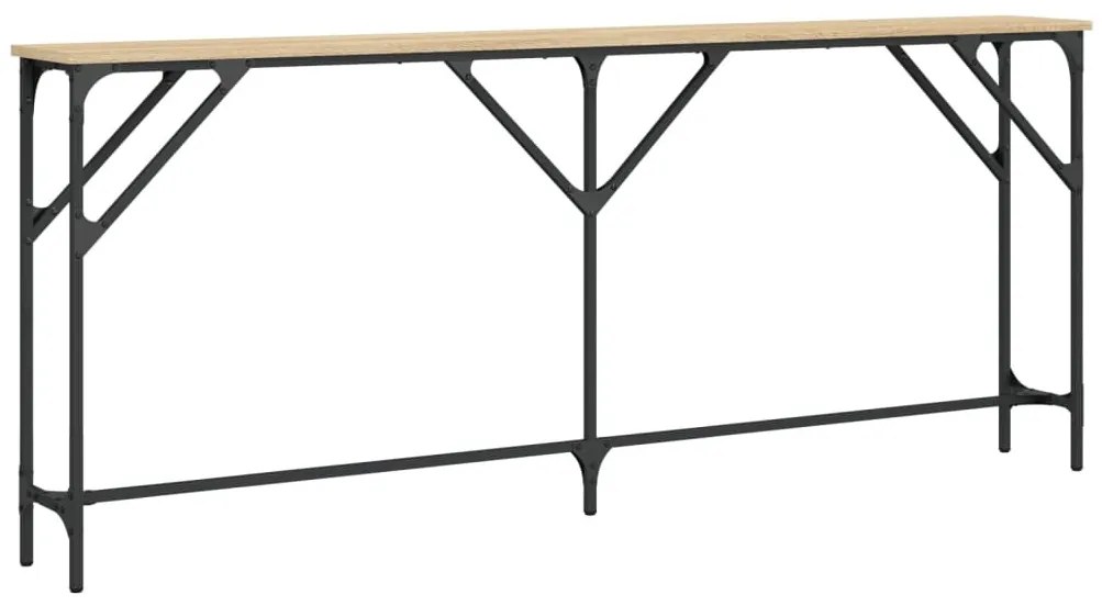füstös tölgy színű szerelt fa tálalóasztal 180x23x75 cm