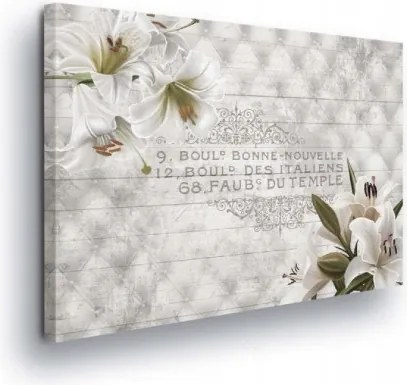 Vászonkép 100x75 Fehér liliomok Provence-i stílusban a nappaliba