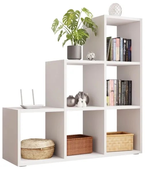 Könyvespolc TRIO 108x105 cm fehér