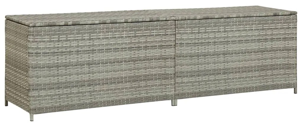 vidaXL szürke polyrattan kerti tárolóláda 200 x 50 x 60 cm