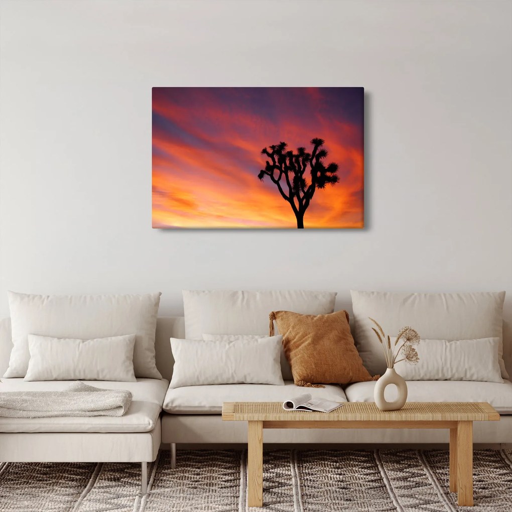 Naplemente egy fa sziluettje felett (90x60 cm)