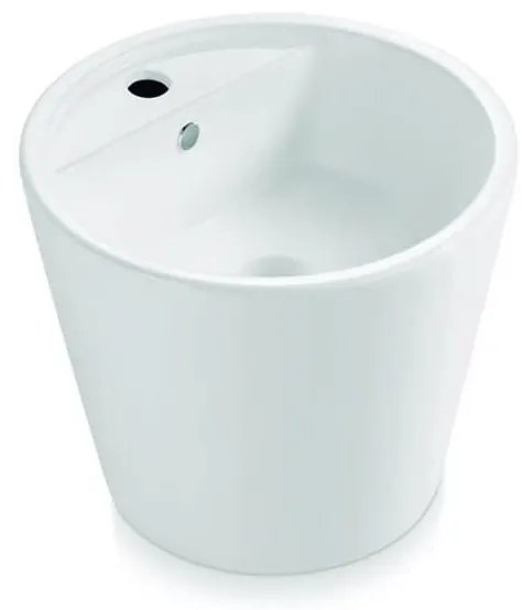 Bathco 4057 - FLORENCIA ráültetett mosdó Ø 42 cm, porcelán/fehér