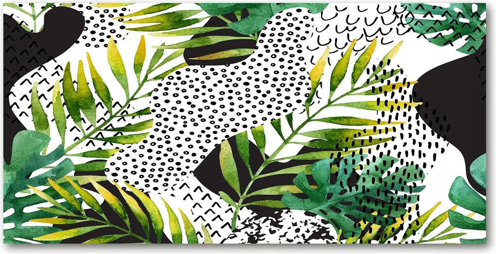 Fotó üvegkép Trópusi levelek 140x70