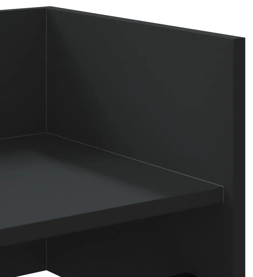 fekete szerelt fa fali polc 100x35x30,5 cm