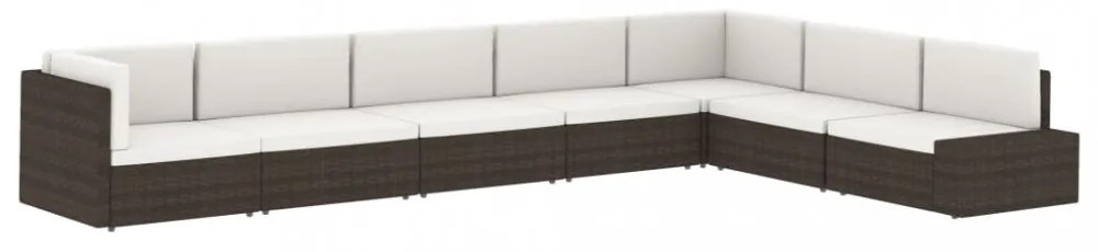 fekete polyrattan középső kanapéelem