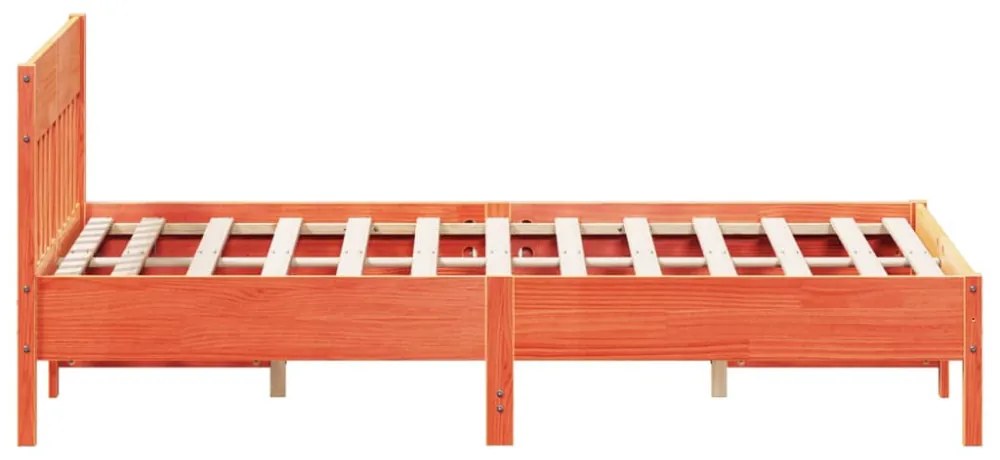 viaszbarna tömör fenyőfa ágy matrac nélkül 140 x 190 cm