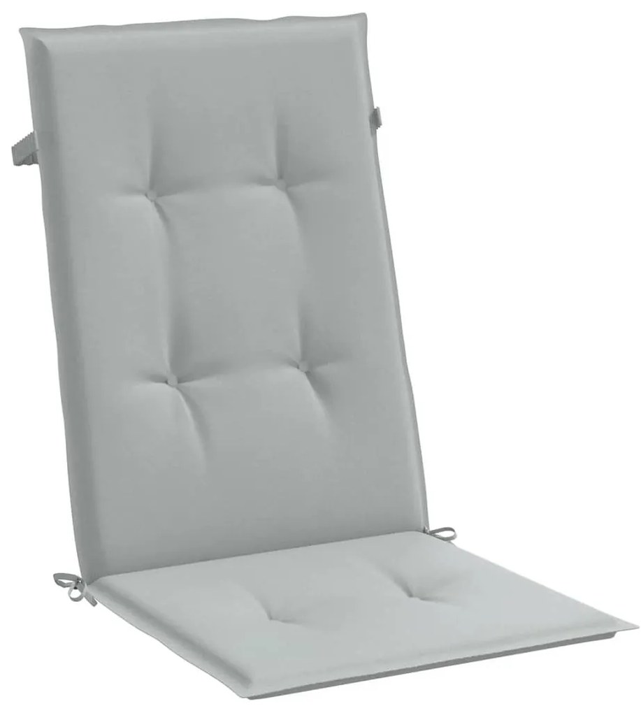 4 db világosszürke szövet magas háttámlájú székpárna 120x50x4cm