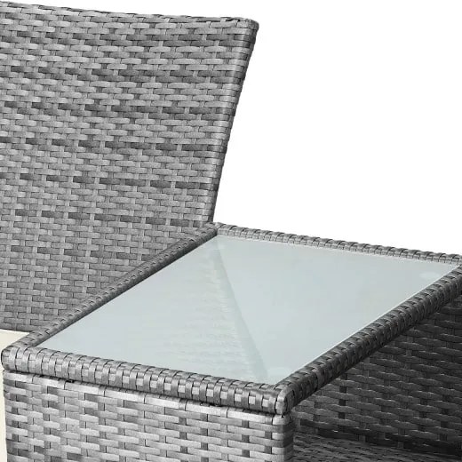 Casaria® Kerti rattan pad 143x55x88cm - szürke