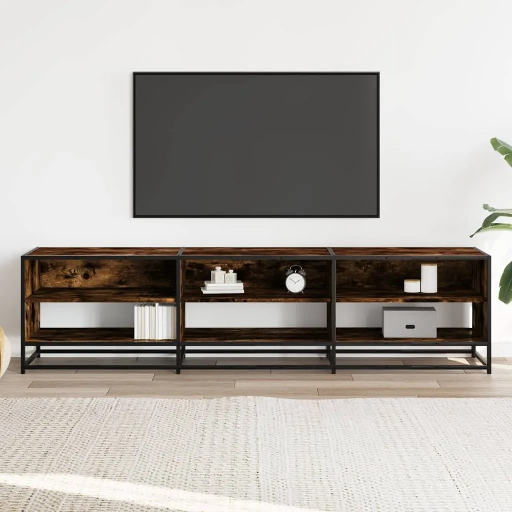 füstös tölgy színű szerelt fa TV-szekrény 180 x 40 x 46 cm