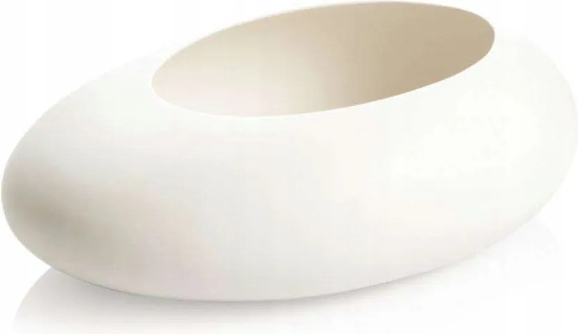 Fancy Home Stones ovális alacsony virágtartó, fehér