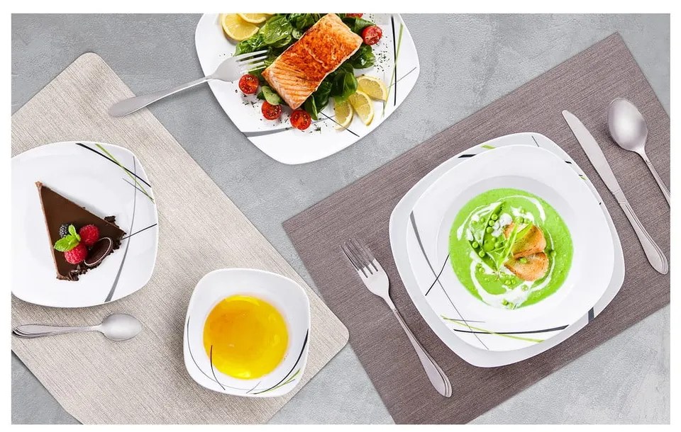 Ezüstszínű rozsdamentes acél evőeszköz készlet 24 db-os Satin – Orion