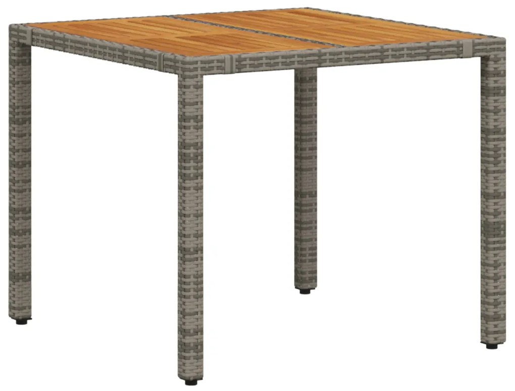 Kert étkező szett 3 pcs Szürke 90 x 90 x 75 cm polirattan