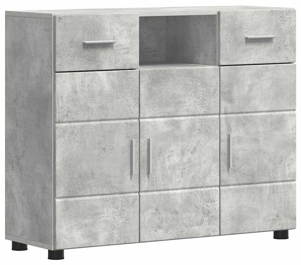 Széf fiókkal tárolóval Beton szürke 88.5 x 30.5 x 73 cm Faanyag