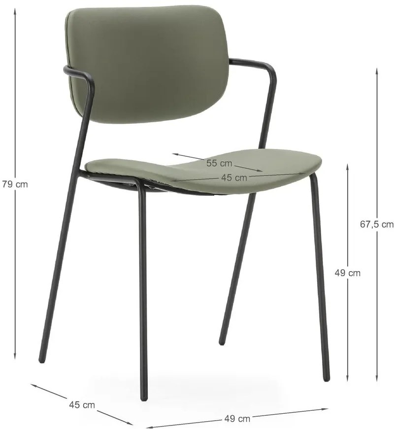 Khaki étkezőszék szett 2 db-os Maika – Marckeric