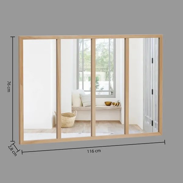 Atmosphera - Fali tükör NAE 76x116 cm paulownia