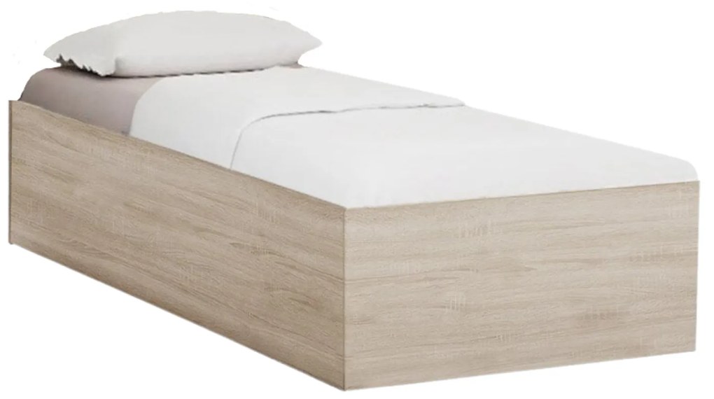 BELLA ágy 90 x 200 cm, sonoma tölgy Matrac: Deluxe 10 cm matraccal, Ágyrács: Lamellás ágyráccsal